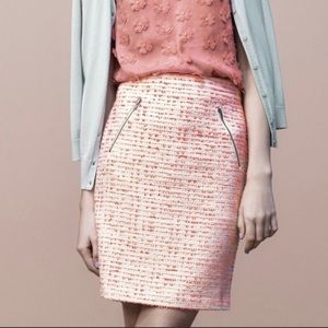 Halogen Pink White Tweed Pencil Skirt